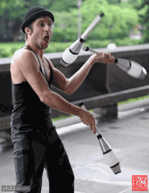 戴帽子的老外耍杂技gif二蛋gif二货gif逗逼gif