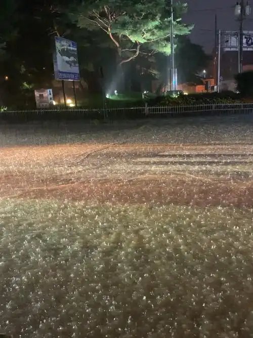 首尔下大雨,清州这雨也不小啊