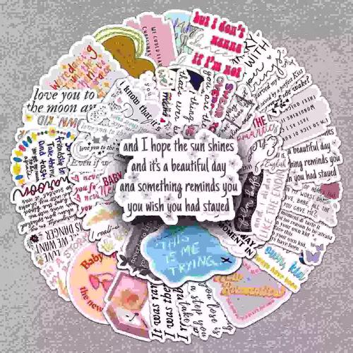 50张泰勒歌词贴纸欧美明星taylor歌手周边防水装饰手账本贴纸