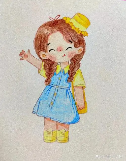 手绘彩铅画|q版人物