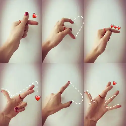 爱心表白手势.