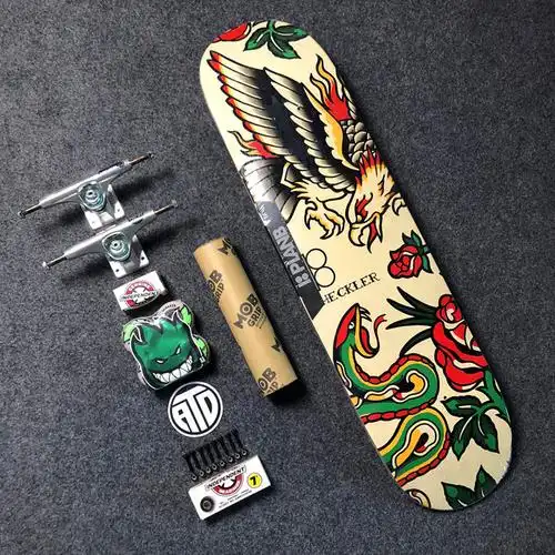 美国进口planb组装白色滑板高级双翘independent双空滑板