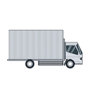 卡通灰色卡车大货车元素