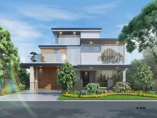 室外效果图|别墅不同角度外观|空间|建筑设计|林翩翩 - 原创作品