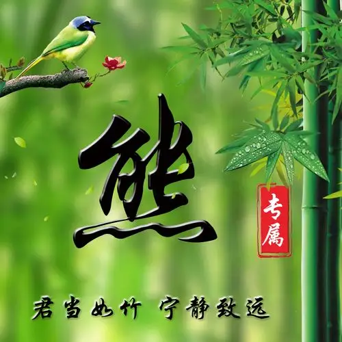 编号2326免费姓氏微信头像竹报平安宁静致远