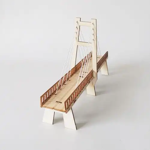 小学生玩具科学实验模型diy科技小制作斜拉桥儿童手工拼装材料包 材料