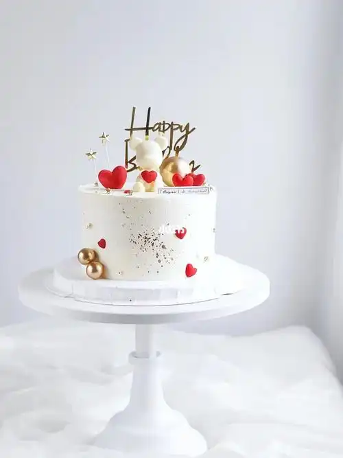 ins简约风小熊蛋糕情人蛋糕生日蛋糕