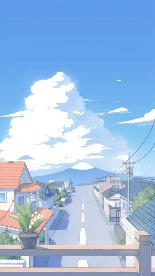 小清新治愈动漫场景手绘插画,高清图片,手机锁屏桌面-壁纸族