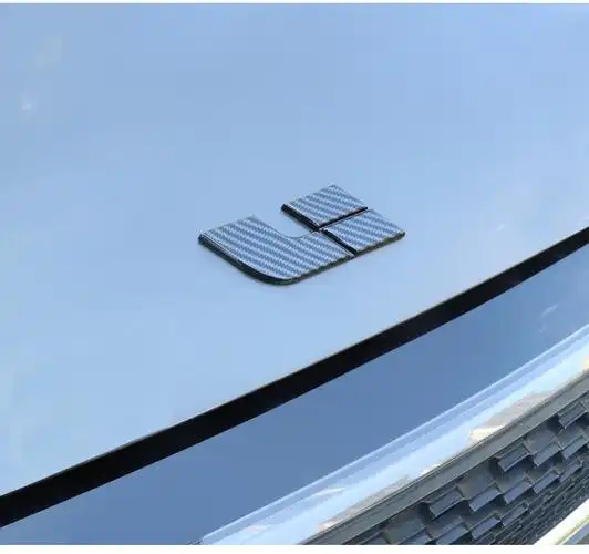 适用于2021款理想one车标贴前后黑色碳纤维升级外饰改装汽车专用品