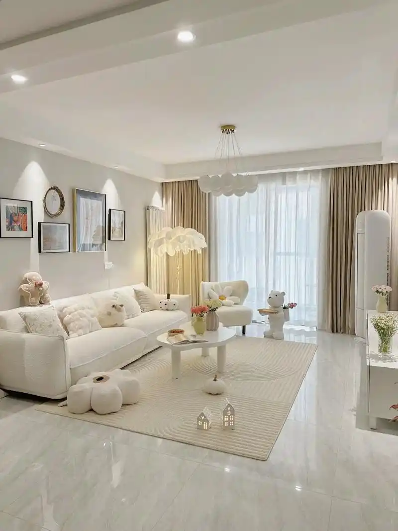 墙面:无背景墙,浅色乳胶漆通刷.地面:8 - 抖音