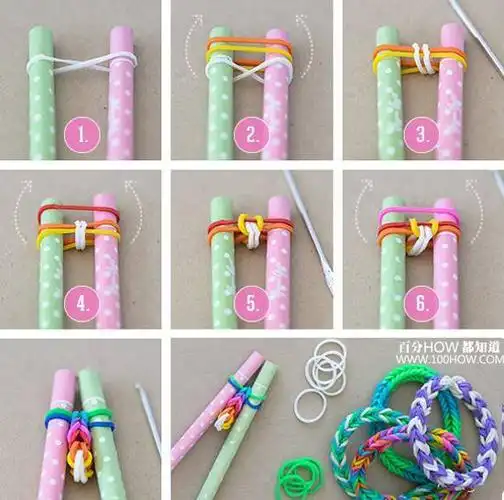 怎么用彩色橡皮筋制作漂亮鱼尾手链(图文教程)