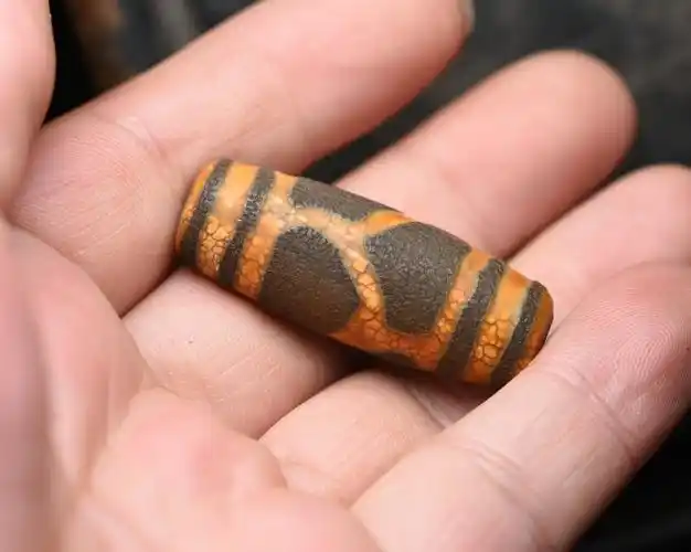 【鬼市】藏传钙化天珠-6131