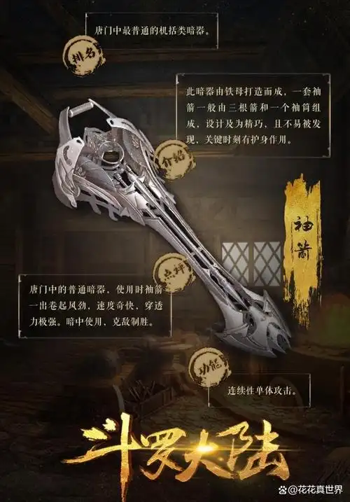 大家好,我是花花真世界,今天我们依旧来扒拉唐门暗器,毕竟在斗罗大陆