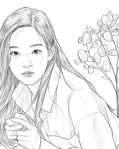 女生素描图片 女生素描图片大全