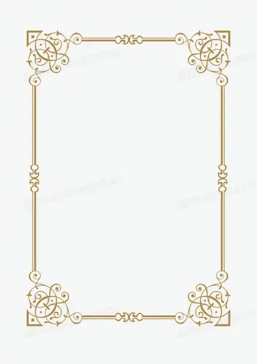 欧式复古竖版花纹边框素材