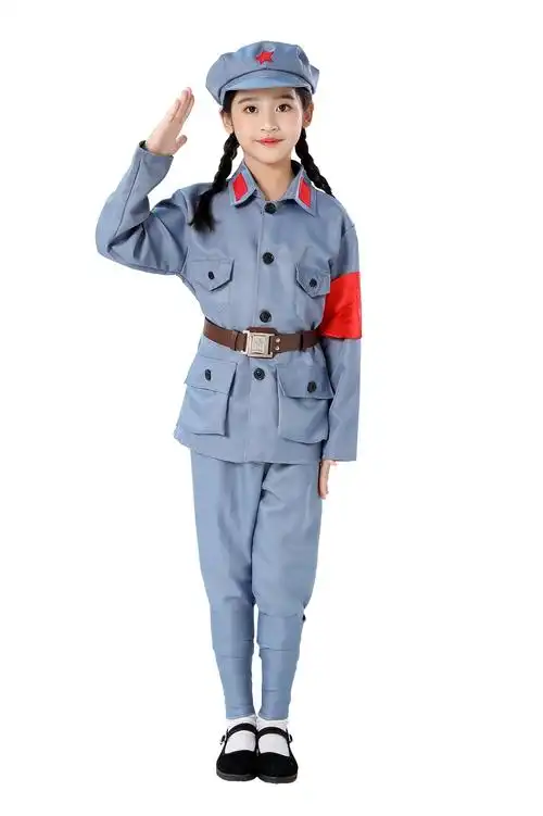 儿童小红红军八路长征演出衣服新四军红星闪闪儿童演出服