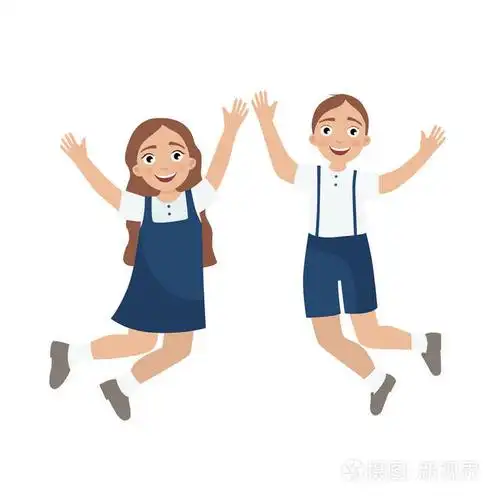 穿着校服的可爱男孩和女孩.学年的开始.返回学校