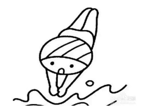 跳水游泳的人的画法