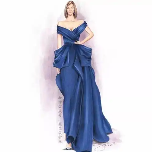 【服装设计手绘效果图】彩铅礼服时装画欣赏!(彩铅入门基础)