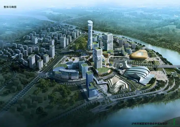 泸州市城西城市综合体规划设计-整体鸟瞰图