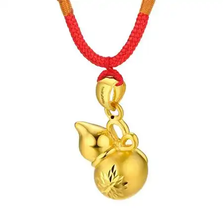 ksy 足金999 3d硬金福禄葫芦黄金吊坠 情侣款/宝宝吊坠 节日礼物