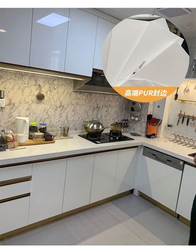 柜门定制现代轻奢高光云石石板韩国进口pet免漆板