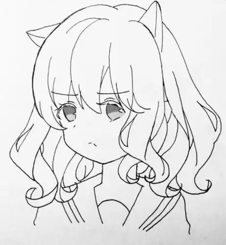 手绘 猫耳娘 洛可可 铅笔 萝莉 可爱 上色渣 校服