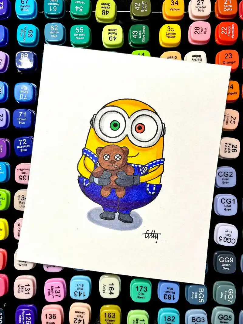 小黄人简笔画02|bob!#简笔画 #小黄人 #绘画过程 # - 抖音