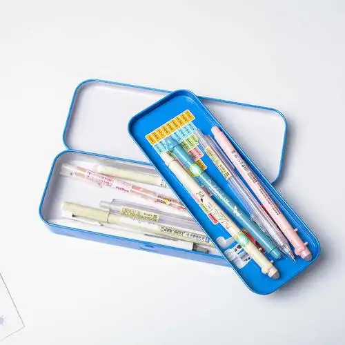 young students pencil box double layer flip paw patrol tinplate