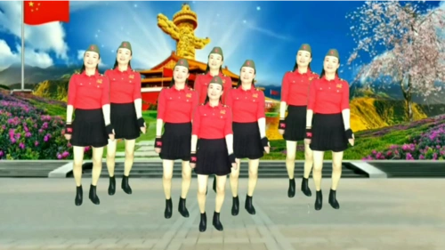 玲玲舞动广场舞《活力中国》8人变队形水兵舞