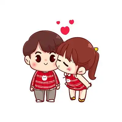 骑自行车卡通情侣214情人节幸福爱情png素材214浪漫情人节