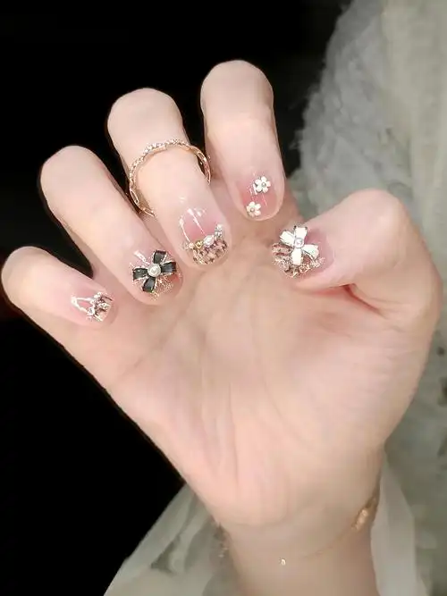 爆闪金棕富贵花美甲✨秋日针织小香风超高级!