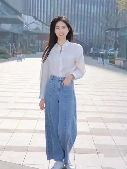 白衬衫牛仔裤让人一眼就心动的经典穿搭谁穿谁好看