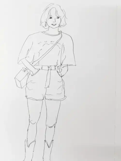 钢笔画人物速写