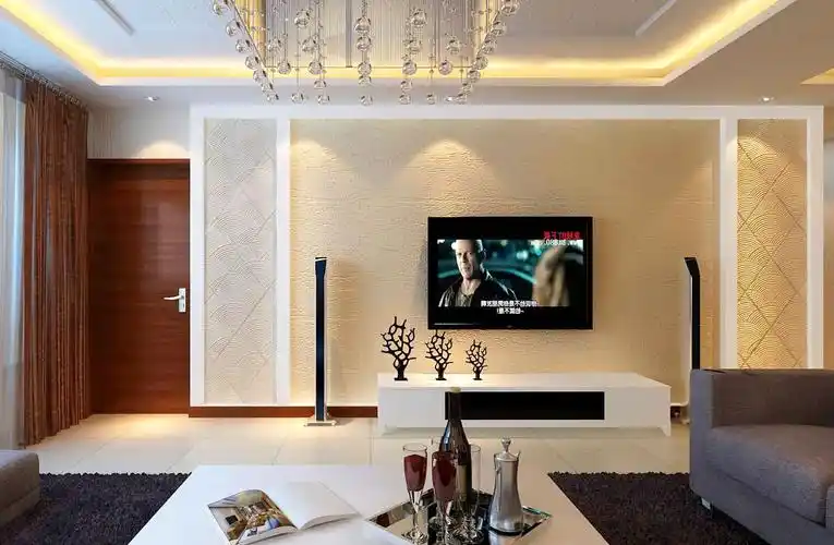 客厅电视背景墙有实图吗?