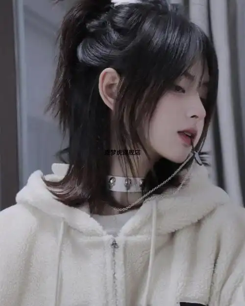 菲奥·娜日系少年感狼尾短发假发男女生酷帅气自然鲻鱼头可扎发型全