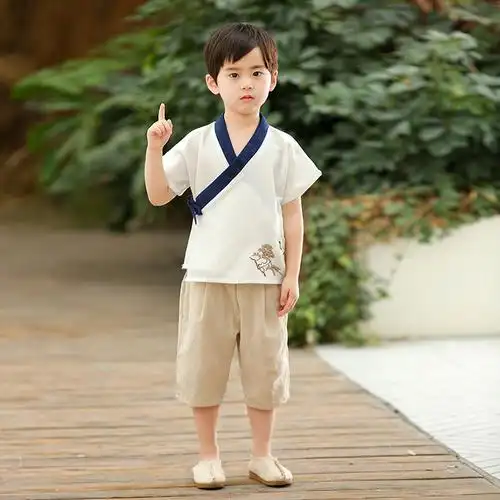 汉服中国国学三字经宝宝小孩宝小孩民族古风男童汉服