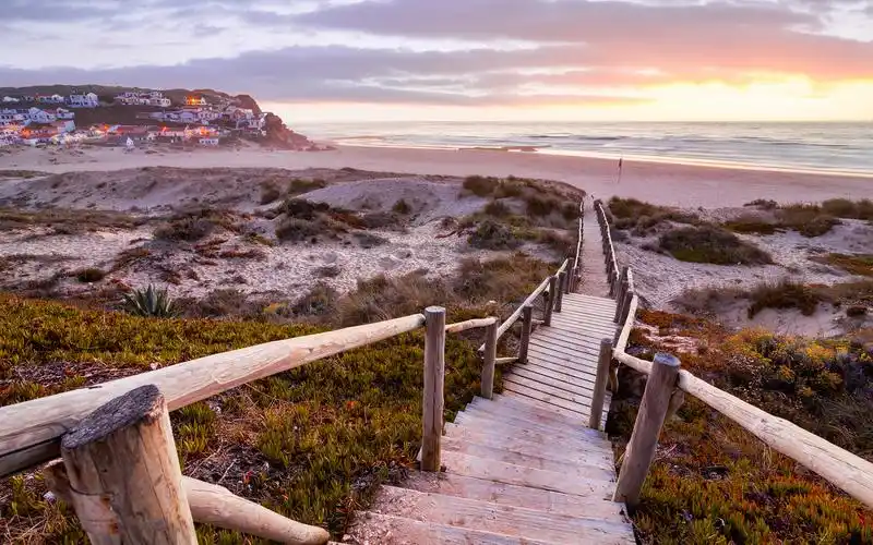 黄昏下的木栈桥,高清壁纸,风景图片-回车桌面