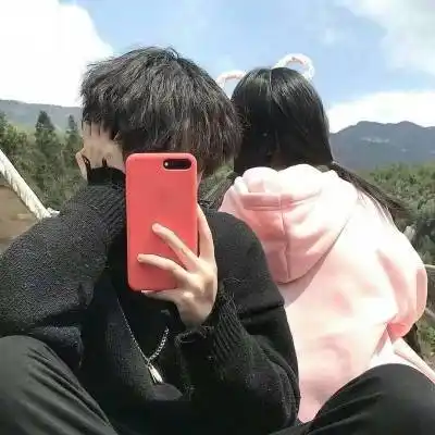 高冷情侣微信头像一男一女 爱你从没出路与尽头 - qq情侣头像 - 520