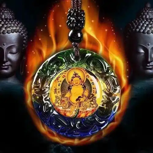 中奖佛财神琉璃吊坠转运珠链饰品财运水晶摆件男女招财链风水挂件