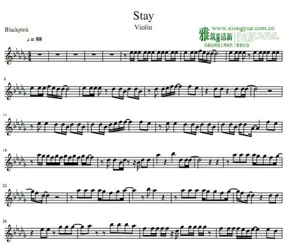 blackpink - stay小提琴谱
