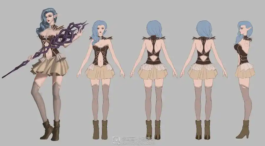 角色原画三视图配色练习