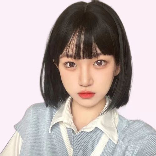 假发女短发女夏波波头自然校园逼真lolita短发蓬松bobo学生全头套