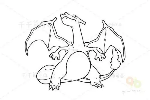 神奇宝贝 喷火龙简笔画步骤图神奇宝贝喷火龙简笔画神奇宝贝喷火龙简