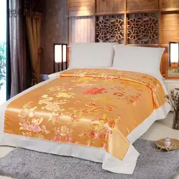 杭州丝绸软缎被面子杭州丝绸棉被套软缎织锦缎绸缎面被面子婚庆龙凤