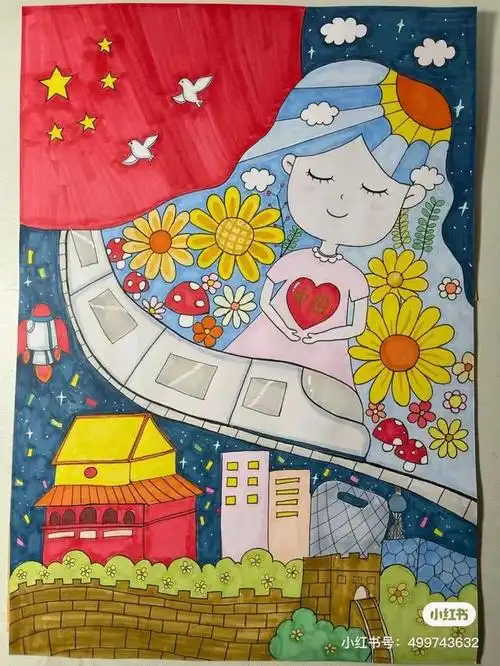 建党100周年儿童画主题,传承红色革命精神,爱国爱党从我画起!