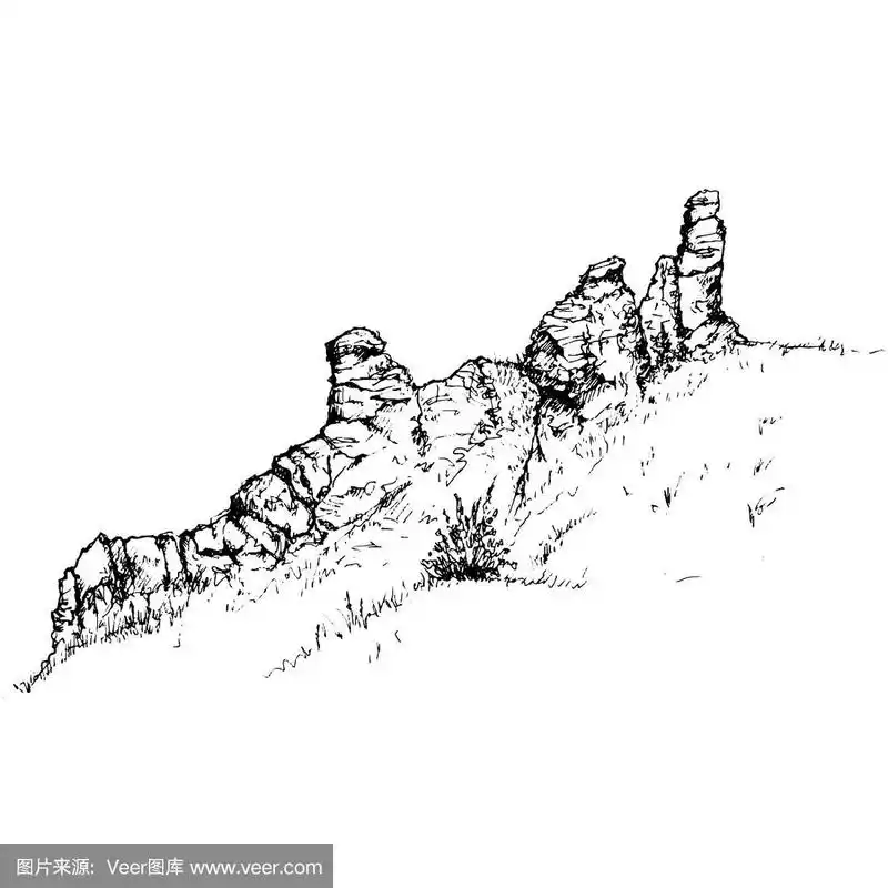素描的岩石