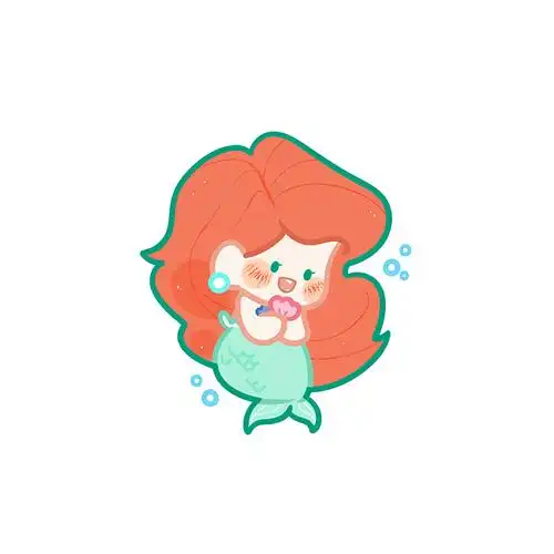 美人鱼迪士尼公主可爱q版头像画手微博