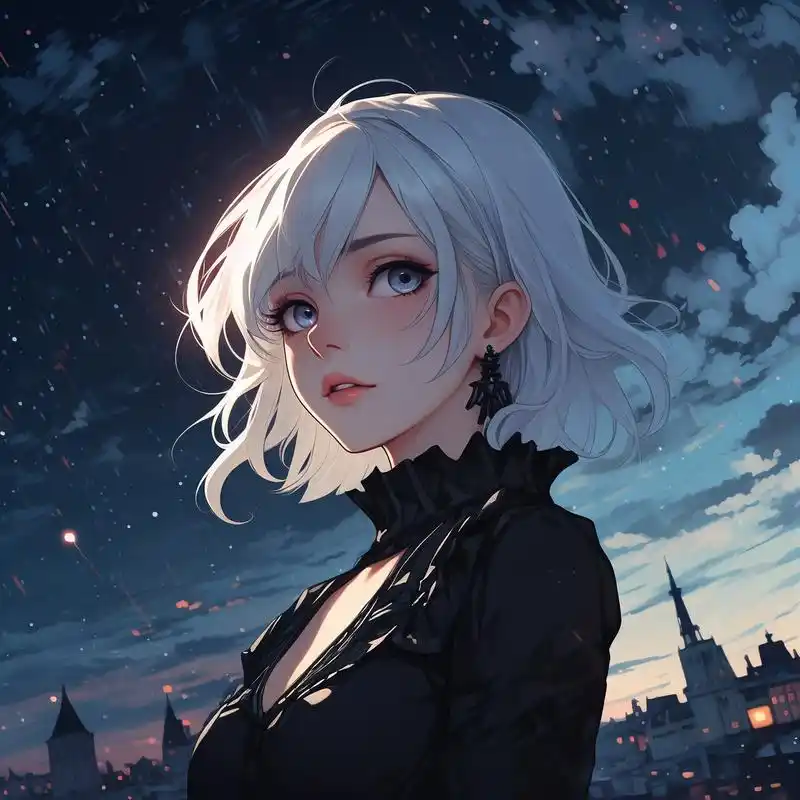 94哥特魅影:高冷黑暗系女性头像92 深邃的眼神,透露着不可言说的