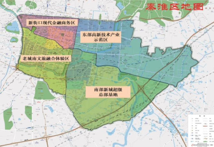 秦淮区总体空间格局示意图